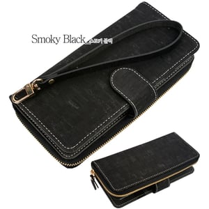 

Copi Cork Leather Mobile Phone Wallet Case Smoky Black