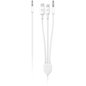 

Heatz 3-in-1 Audio Cable With Type C & 3.5mm AUX Cable Black /White