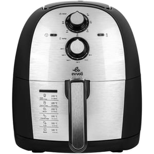 

evvoli Multifunction Air Fryer 5.5L 1700W Timer and Temperature Control 6 Preset Programs Black EVKA-AF5501B 2 Years Warranty