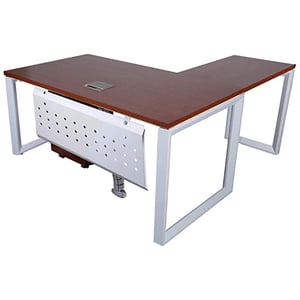 

Mahmayi Vorm 136-14L Apple Cherry L-shape Modern Home/Office Workstation with 3-Drawer Storage Unit