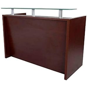 

Mahmayi Harrera R06-14 Modern Reception Desk with 3 Drawer Filing Cabinet - Apple Cherry