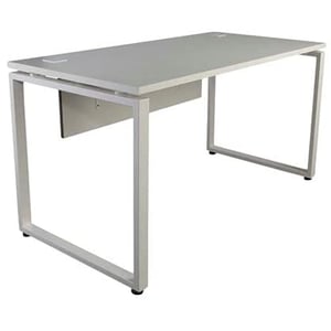 

Mahmayi Melamine On Particle Board Projekt 1400T Modern Office Desk Dual Tone Stylish Square Metal Legs -W140Cms X D75Cms X H75Cms (White) PX31400T