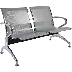 

Mahmayi Cosmos Metal Bench Contemporary and Spacious Bench - Electroplated Metal Built - 2 Seater (Grey)
