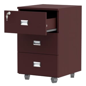 

Mahmayi Melamine/Wood Stazion 3 Drawer Mobile Storage Unit, ME3DRAPL, Apple Cherry, H58 x W40 x D42 cm