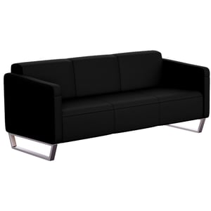 

Mahmayi Black Casual Three Seater Leather Sofa, Black (Three Seater, Black) - Modern Doft Comfortable Black Sofa