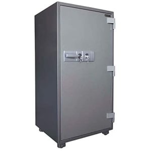 

Mahmayi SecurePlus 150 Fire Safe with Dial and Key - W75cm x D71.9cm x H150cm (Grey) (Key + Key)