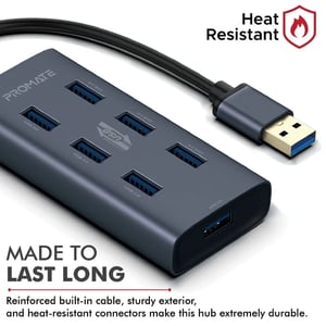 

Promate EZHUB-7 Hgh Speed USB 3.0 Ports Aluaminium Alloy Powered Hub