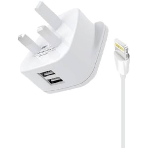 

Heatz Dual Port Home Charger With Lightning Cable White