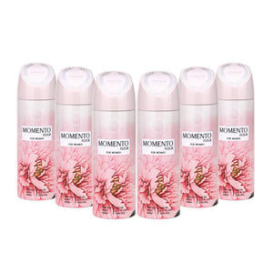 Momento Fleur for Women, Perfume Body Spray, Deodorant For Her - 200ml (PACK OF 6) By ARMAF, From The House of Sterling