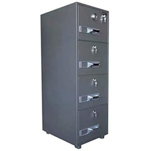 

Mahmayi Secure Plus 4 Drawer Fire Filing Cabinet, Grey, SD6804DK4