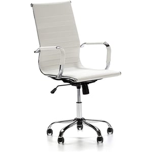 

Mahmayi Ultimate 031L Eames Replica Ribbed PU Chrome High Chair - White