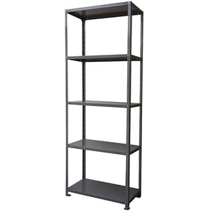 

Mahmayi Metal/Wood Stainless Steel Stahl Angle Shelving Rack, MOFSASGR, Grey