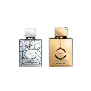 

Armaf Club De Nuit - Men & Women 2 Piece Perfumes Set, CDN Sillage 105ML EDP For Him Silver & CDN Milestone 105ML EDP For Her Gold