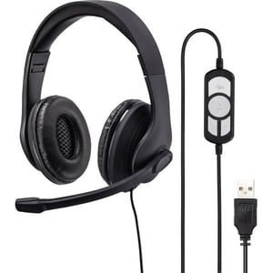 

Hama 139924 HS-USB300 Stereo Wired On Ear Headset Black