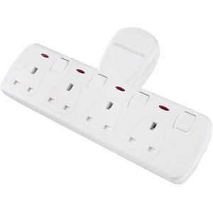 Kistenmacher EGK604B 4 Way Extension Socket White
