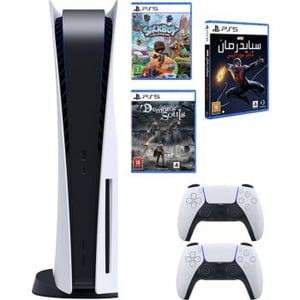 Playstation 5 Console (Disc Version) With Extra Controller And Games (Demon Souls + Marvel Spider Man Miles Morales + Sackboy: A Big Adventure)