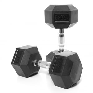 Harley Fitness 17.5kgs Rubber Coated Fixed hex Dumbbell Set