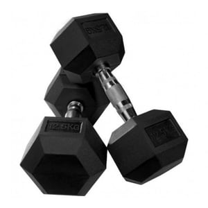 Harley Fitness 12.5kgs Rubber Coated Fixed hex Dumbbell Set