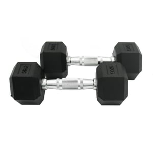 Harley Fitness 5kgs Rubber Coated Fixed hex Dumbbell Set