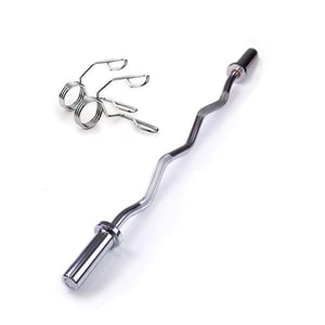Harley Fitness 120cm 47" Curl Olympic Barbell Bar (With Spring Collar)