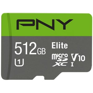 

PNY Elite Micro SDXC Memory Card 512GB Grey/Green PSDU512U190ELG