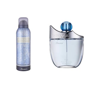 

Rasasi Bundle Offer Of Royale Blue EDP Perfume 75ml & Deodorant 200ml For Men