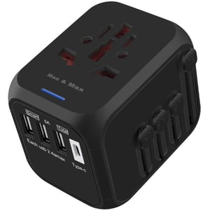 

Max & Max Universal Travel Adapter 5A Black