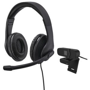 

Hama 139999 HS-USB300/C400 On Ear PC Headset with Webcam Black