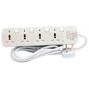 Terminator Brand Universal Power Extension Socket With Surge Protection - 4way 5m