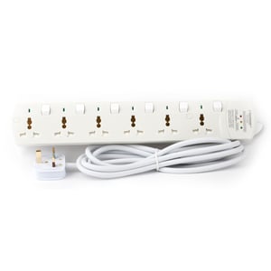 Terminator Brand Universal Power Extension Socket With Surge Protection 6way 3m - Tpb 6asp