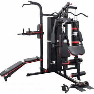 Skyland Multi-function Home Gym 3 Station With Protection Cover For 72 Kg Stack Weight, Adjustable Bench, Punching Bag, Power Stand-gm-8138