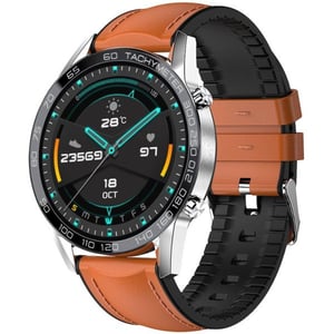 

Xcell Classic-3Talk Smart Watch Silver With Brown Leather Strap
