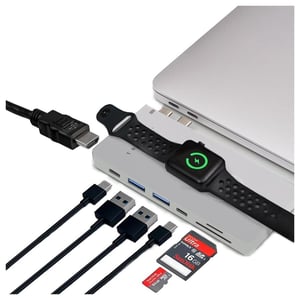 

Trooss USB-C Hub for MacBook with wireless charger - Silver