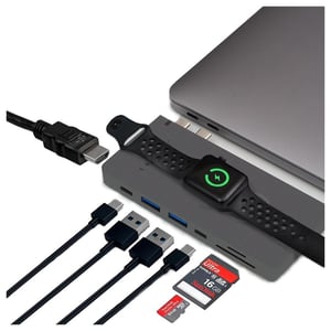 

Trooss USB-C Hub for MacBook with wireless charger - Space Grey