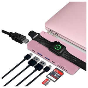 

Trooss USB-C Hub for MacBook with wireless charger - Pink