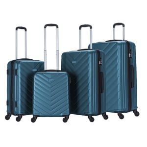 

Stargold Set Of 4 Hardside Spinner Abs Trolley Luggage With Number Lock, Indigo Blue - 20, 24, 28, 32 Inches