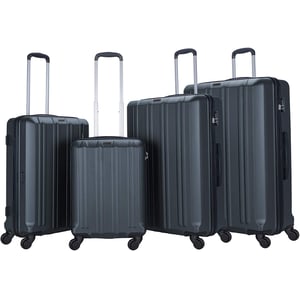 

Stargold Set Of 4 Hardside Spinner Abs Trolley Luggage With Number Lock, Charcoal - 20, 24, 28, 32 Inches