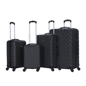 

Stargold Set Of 4 Hardside Spinner Abs Trolley Luggage With Number Lock, Black- 20, 24, 28, 32 Inches - Black