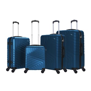 

Stargold Set Of 4 Hardside Spinner Abs Trolley Luggage With Number Lock, Indigo Blue - 20, 24, 28, 32 Inches