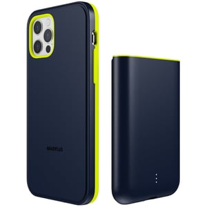 

Magplus Detachable Wireless Charging Battery Case For iPhone 12/12 Pro Navy/Yellow