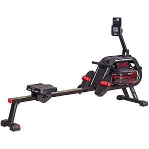 Sky Land Water Rowing Machine Smooth &amp; Quiet With Bluetooth App,equip With Gadget Support,soft Seat,lcd Digital Monitor &amp; Max User Weight 130kgs. Max Height 6.56 Ft. Gm 8143, Black-red