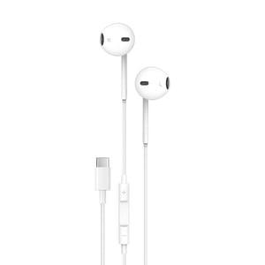 

Porodo Soundtec Stereo Earphones Type-c With High-clarify Mic, Wired Headset Compatible For Usb-c With 3-button Control, Plug & Play - White