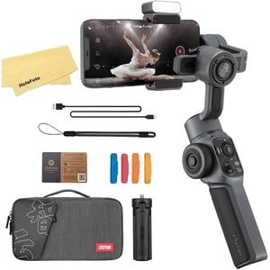 Zhiyun Smooth 5 Combo 3-axis Handheld Gimbal Stabilizer For Smartphone Cell Phone Focus Pull & Zoom Capability For Iphone 13 12 11 X 8 7 6 Plus Samsung Galaxy S21 Note 20 Ultra Google Pixel 6