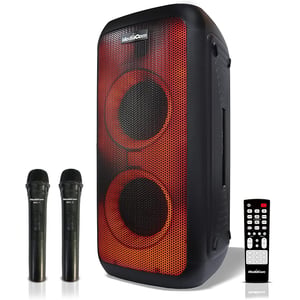 Mediacom Bluetooth Speaker With 2 Wireless Mics & Remote, Black, Mci 727