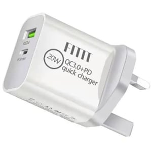 

Fitit Dual Port Fast Charging Wall Adapter White