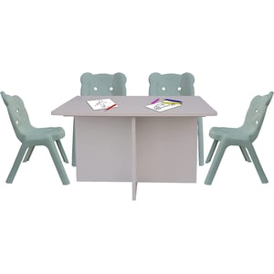 

Mahmayi Ch01 Ergonomic Child Desk(80x50) Light Grey With 4 X Chc1 Child Plastic Chair Light Grey Combo