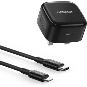 

Ugreen Fast Charger with USB-C To Lightning Cable 1m Black