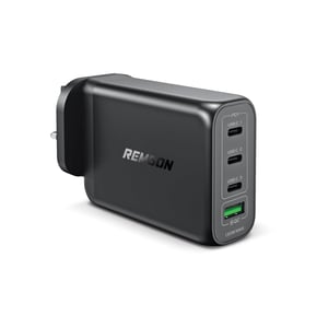 Remson 130w 4-ports Gan Charger Usb-c Power Adapter Wall Charger Fast Charging Pd 3.0 Usb-a Port Compatible With Iphone 13/13 Mini/13 Pro/13 Pro Max/se/11/xr/xs, Samsung, Macbook Pro/air, Ipad, Laptops