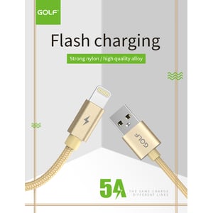 Golf Gc76 Ip 5A Fast Charghing Nylon Braided Data Sync Cable