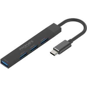 Promate 4 In 1 USB-C Hub Black